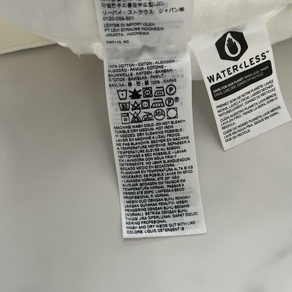 Levi's Premium Wedgie Jeans Straight Distressed Cropped Y2K Denim White Size 26 - Picture 10 of 14